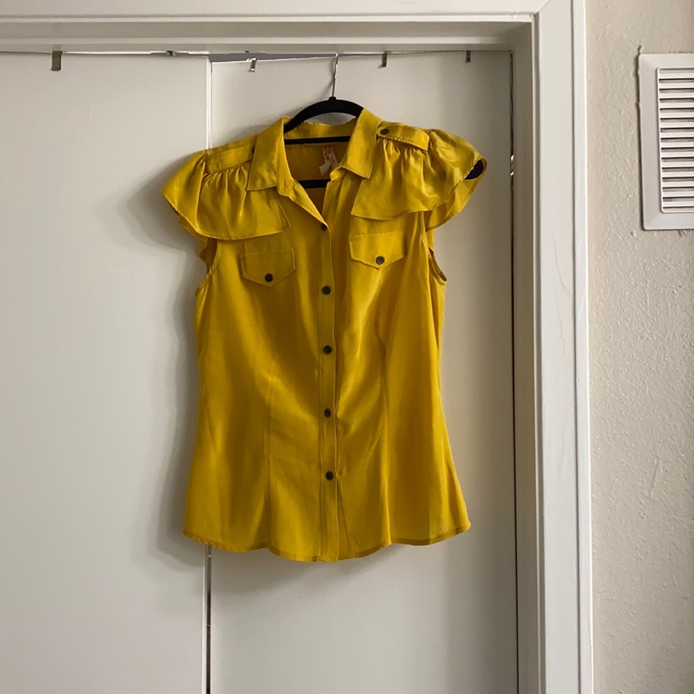 Yellow/marigold button down blouse